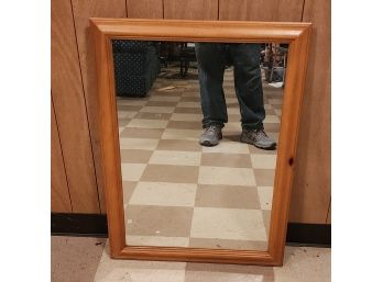 1980s Pine Framed Bedroom Hallway Mirror 24 X 32