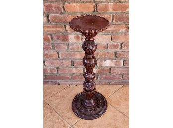 Very Lightweight Heavily Carved Plant Stand Table 26'