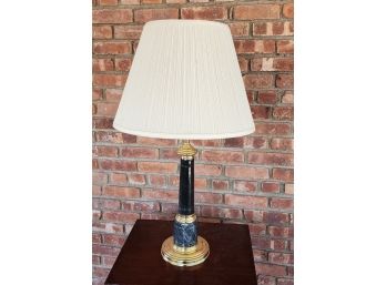 Recent Faux Marble & Brass Table Lamp With Shade