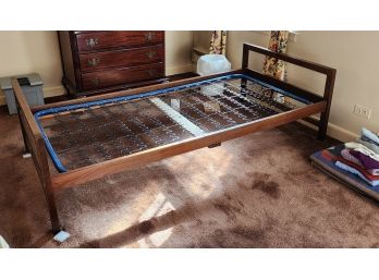 Mid Century Walnut Square Post ~ Daybed ~ Twin Size Bedframe , 1960s