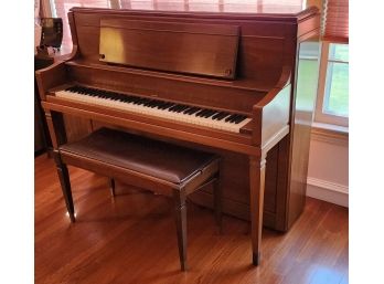 1975 Walnut Steinway & Sons Sheraton Vertical Piano, Model 4510 Serial #444203