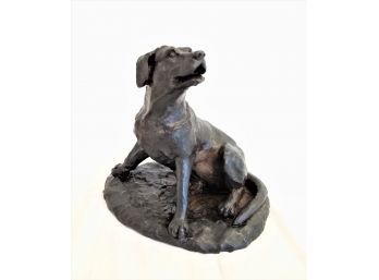 Vintage Resin Black Labrador Retriever Figurine By Hayton