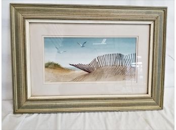 The Beach Fence Framed Print Signed By Denise Patchell Olson