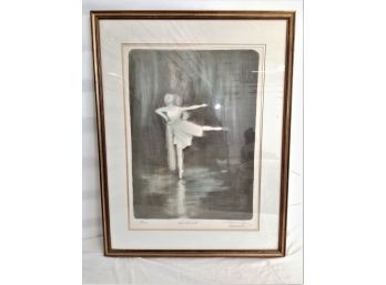 Vintage Framed Ballarina Lithograph Signed/numbered  In Pencil By Artist