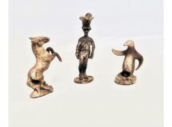 Set Of Three Collectable Miniature Pewter Figurines