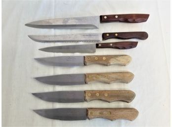 Lot Of Various Size Stainless Steel Knifes: Rogers, Imperial Diamond, Ecko Eterna