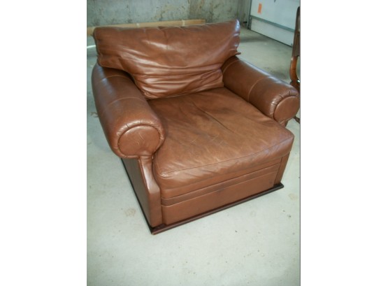 Incredible Ralph Lauren 'Wentworth' Leather  Club Chair $4,000 Retail + RL Pillow