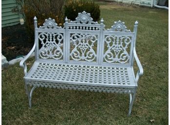Amazing Antique Style 'Victorian Gothic' Cast Metal Garden Bench