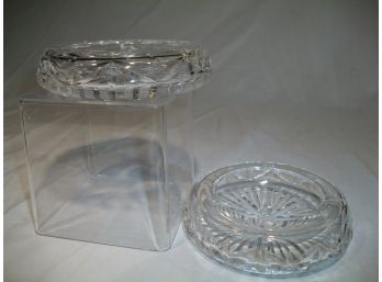 Pair Of Handsome Waterford Crystal Ashtrays - Lismore Pattern