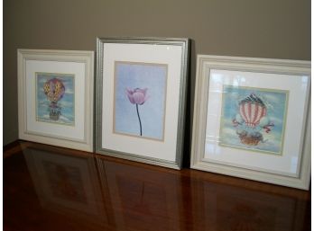 2 - Decorative Hot Air Balloon Prints - 1 Floral - Very Nice By Alexandra Churchill