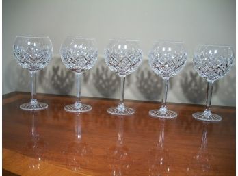 Set Of 5 Waterford Crystal  Lismore Pattern - Water Glasses / Goblets