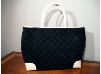 Handmade Exclusively For 'Janus Et Cie' Quilted Handbag - Black Velvet