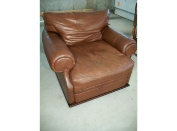 Incredible Ralph Lauren 'Wentworth' Leather  Club Chair $4,000 Retail + RL Pillow