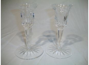 Beautiful Pair Waterford Crystal / Lismore Candle Holders