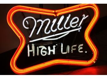 Vintage Miller High Life Beer Working Neon Advertising Bar Sign From 1978