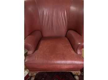 Red Leather Wingback Chair