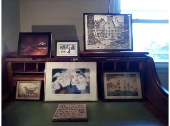 8 Pc Art Lot - Some Pencil Signed Prints - A Variety Of  Styles