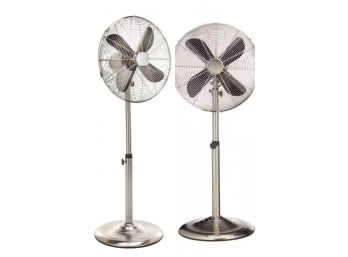 Deco Breeze Adjustable-Height 48 In. Pedestal Fan In Steel Finish