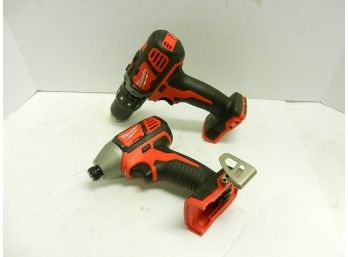 Two Brand New Milwaukee M18 Cordless Drills - Hammer Drill & Hex Drill Bare Tools Only!!