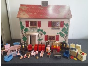 Vintage Dollhouse And Accessories