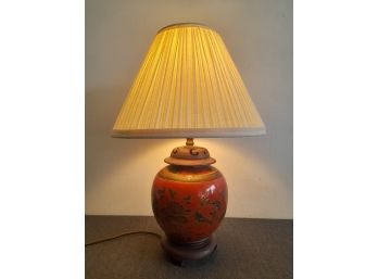 Hand Painted Bird And Floral Painted Table Lamp