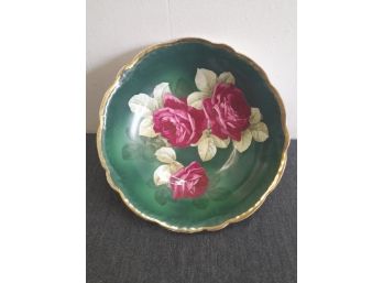 Green Floral Bowl Made In Bavaria