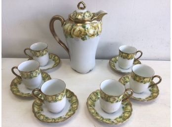 DM Bavaria Yellow Floral Tea Set