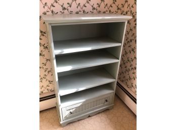 Blue Book Shelf With Storage Drawer