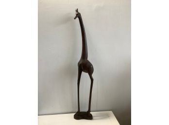 Wood Carved Giraffe Sculpture