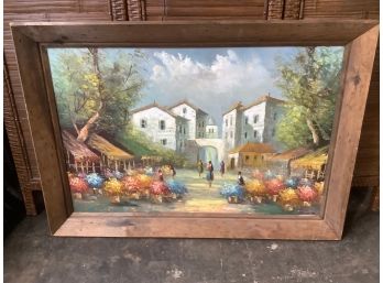 Julio Fassio Street Market Oil Painting