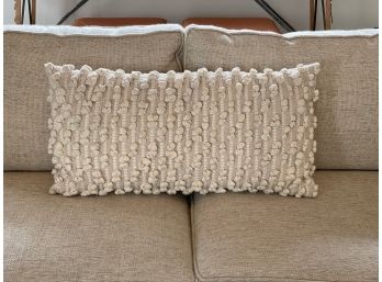 Textured Off- White Lumbar Pillow, Made In India