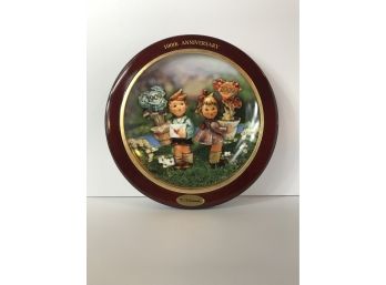 Hummel Plate - 100th Anniversary Celebration Plate In Wooden Plate Frame
