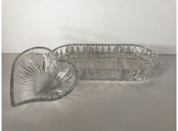2 Crystal Candy Dishes