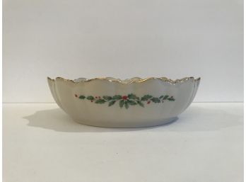 Lenox - Segmented Christmas Bowl Gold Trimmed