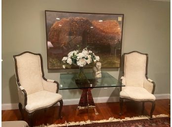 Pair Louis XVI High Back Chairs Clean And Solid