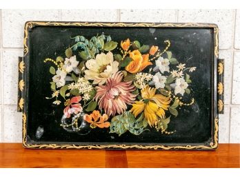 Antique Lacquer And Hand Painted Tea Tray
