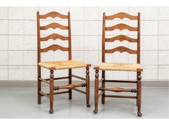 Pair Of Antique Ladder Back Chairs