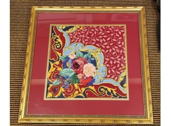 Beautiful Needlepoint Framed In Gold