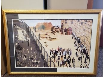 Danielle Spohn Moes Signed Lithograph Limited Edition C. 1994  41/950 The Wailing Wall