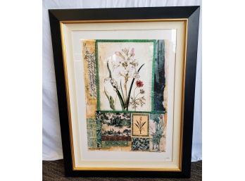 Large Floral Abstract Print Signed Lower Left  Barbara ?  Purchased At Domain Furniture For $697.00