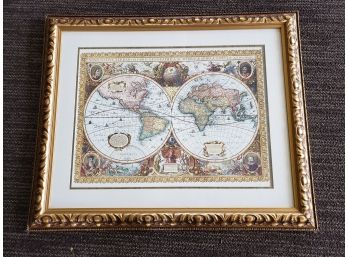 Nicely Framed Old World Map