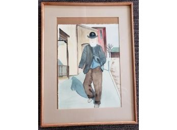 Watercolor Of Older Gentleman, Unsigned