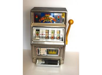 Working Vintage 21 Inch Metal Faced Slot Machine