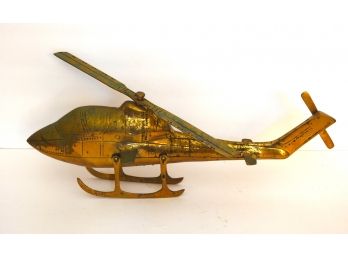 Vintage 19 Inch Brass Sikorski Helicopter