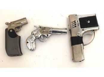 Lot Of 3 Pistol Cigar Lighters