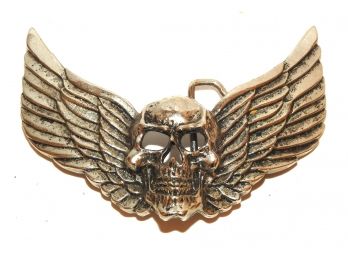 Vintage Skull & Wings Rock Rebel Belt Buckle