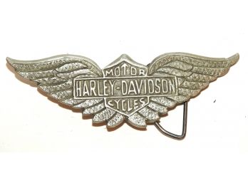 Vintage Solid Pewter Harley Davidson Belt Buckle