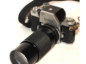 Vintage NIKON F 35 Mm Camera With Large Lens