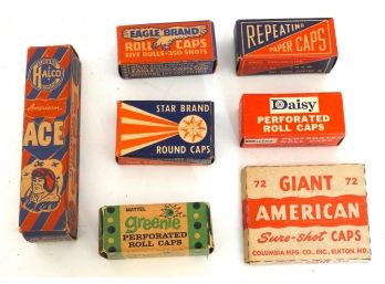 1940s & 50s Toy Cap Gun Cap Boxes Most Have Original Caps Inside - NO SHIPPING