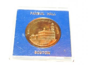 Faneuil Hall Boston Mass Bronze Coin Medallion